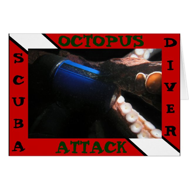 Scuba Diver Octopus Attack Card (Front Horizontal)
