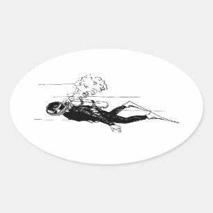 Scuba Diver Oval Sticker