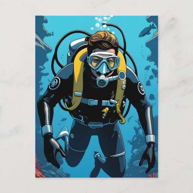 Scuba Diver Postcard (Front)
