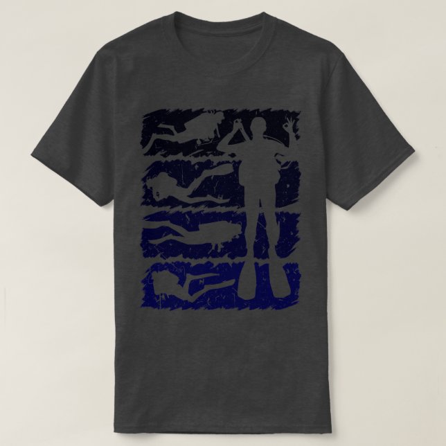 Scuba Diver Retro Diving Ocean T-Shirt (Design Front)