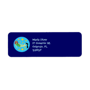 Scuba Diver Return Address Label