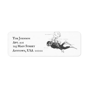Scuba Diver Return Address Label