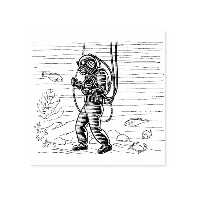 Scuba diver rubber stamp (Imprint)