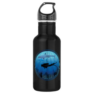 Scuba Diver Shark Diving 532 Ml Water Bottle