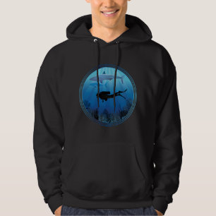 Scuba Diver Shark Diving Hoodie
