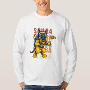 Scuba Diver Siamese Cat in Wetsuit T-Shirt