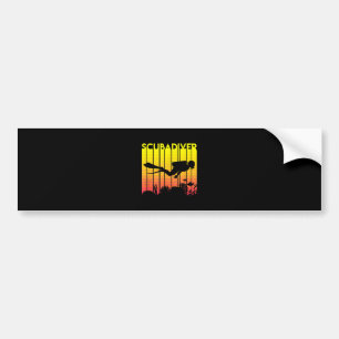 Scuba Diver Silhouette Diving Swimming Sea Diver Bumper Sticker