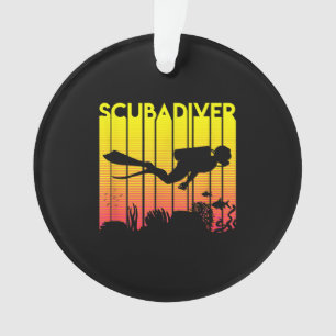 Scuba Diver Silhouette Diving Swimming Sea Diver Ornament