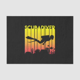 Scuba Diver Silhouette Diving Swimming Sea Diver Tissue Paper