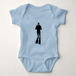 Scuba Diver Silhouette (Man) Baby Bodysuit