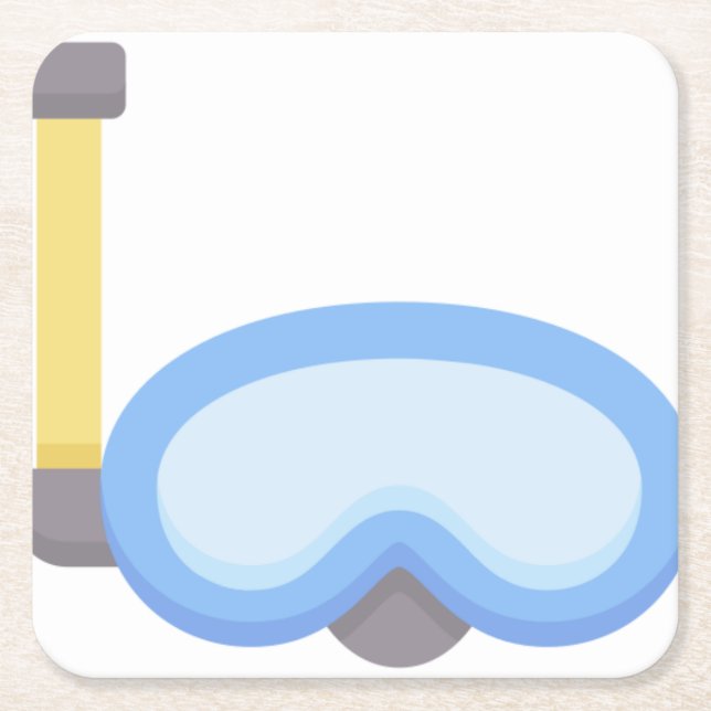Scuba diver square paper coaster (Front)
