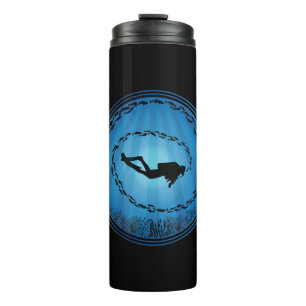 Scuba Diver Surrounded Thermal Tumbler