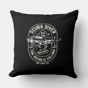 Scuba Diver The Ocean Is Calling Must Do Gift Cushion
