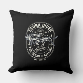 Scuba Diver The Ocean Is Calling Must Do Gift Cushion