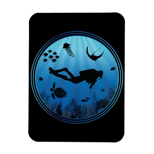 Scuba Diver Underwater Magnet (Vertical)