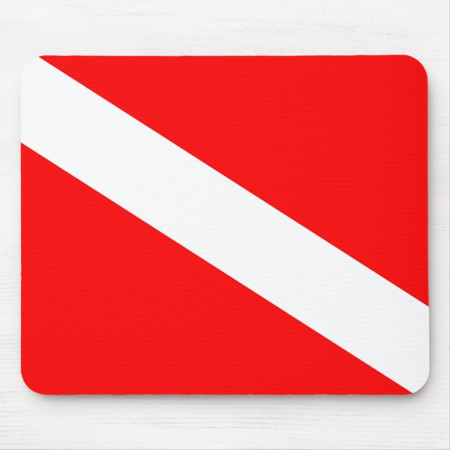 scuba divers flag diagonal network dive symbol mouse pad (Front)