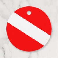 scuba divers flag red diagonal dive symbol