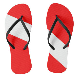 scuba divers flag red diagonal dive symbol thongs