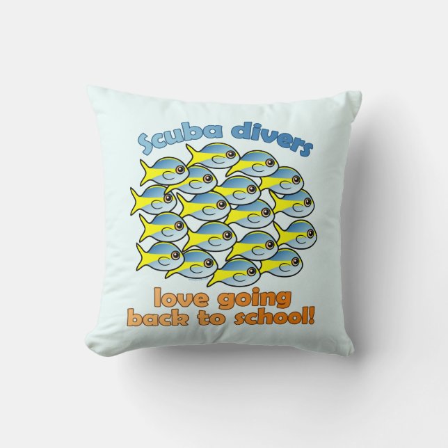 Scuba Divers Love Going Back to School Cushion (Front)