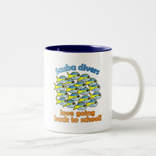 Scuba Divers Love Going Back to School Two-Tone Coffee Mug