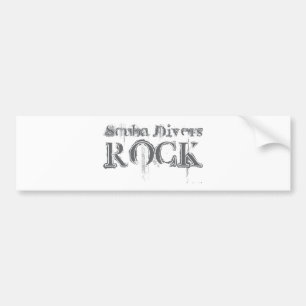 Scuba Divers Rock Bumper Sticker