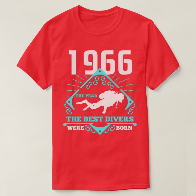 Scuba Diving 1966 Birthday Present Diver Gift T-Shirt (Design Front)