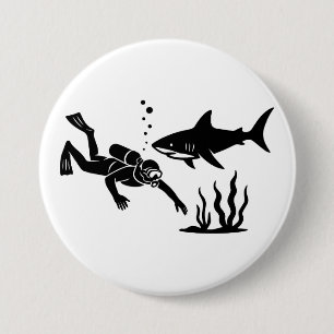 Scuba diving 7.5 cm round badge