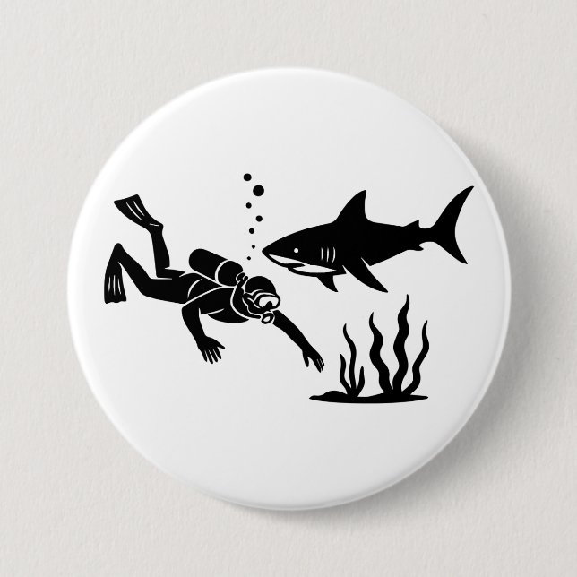 Scuba diving 7.5 cm round badge (Front)