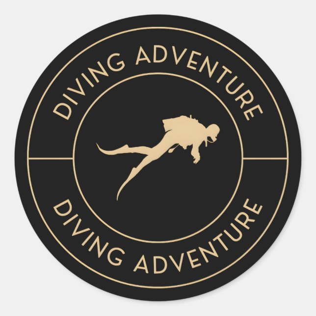 Scuba diving adventure classic round sticker (Front)