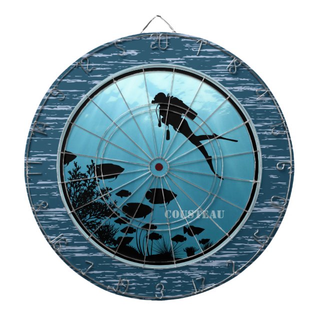 Scuba Diving Blue Sea Dartboard (Front)