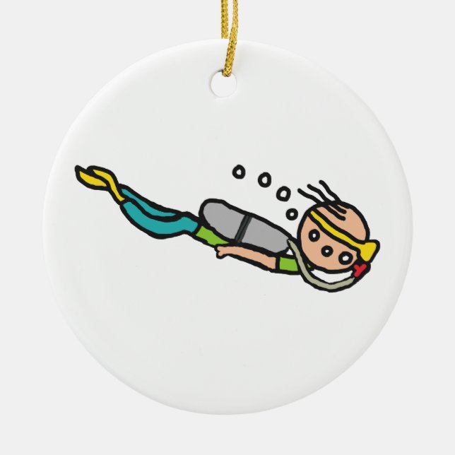 Scuba Diving Ceramic Ornament (Front)