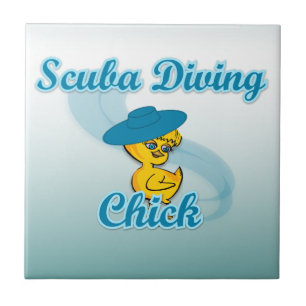 Scuba Diving Chick #3 Tile