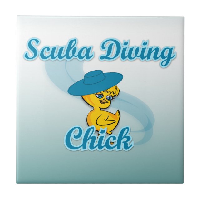 Scuba Diving Chick #3 Tile (Front)