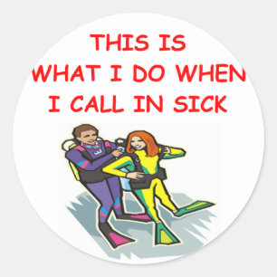 scuba diving classic round sticker