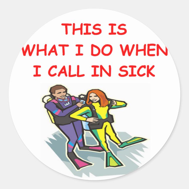 scuba diving classic round sticker (Front)