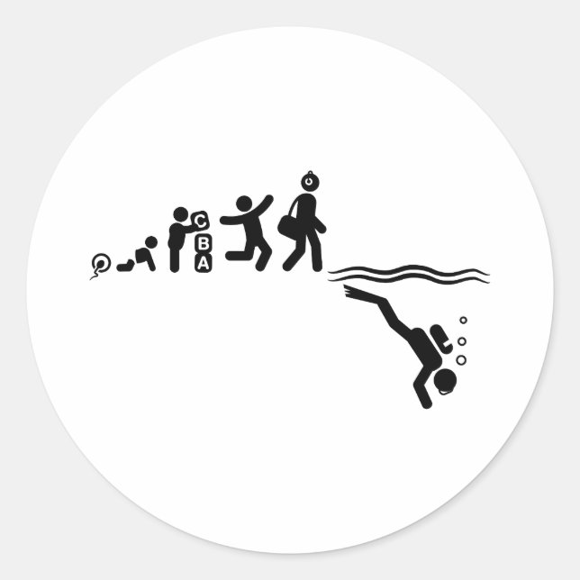 Scuba Diving Classic Round Sticker (Front)