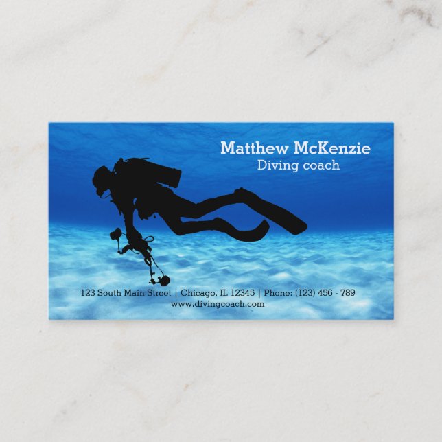 Scuba diving coach business card (Front)
