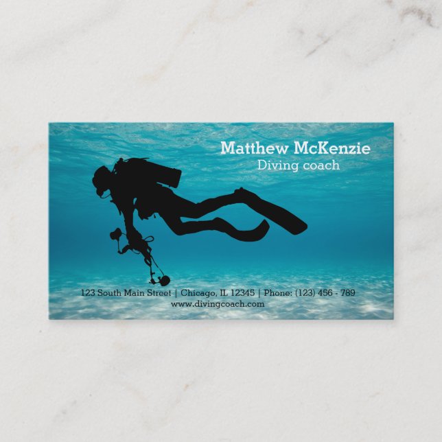 Scuba diving coach business card (Front)