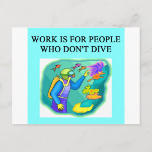 scuba diving design postcard