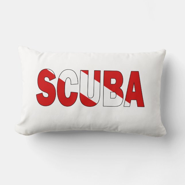 Scuba Diving Diver Down Flag Pillow (Front)
