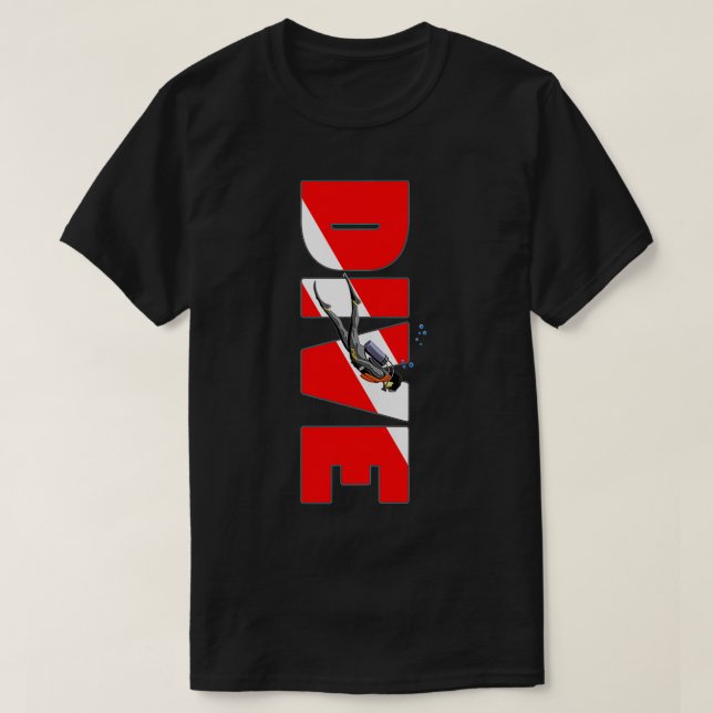 Scuba Diving Diver Down Flag  T-Shirt (Design Front)