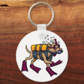Scuba Diving Dog Keychain (Front)