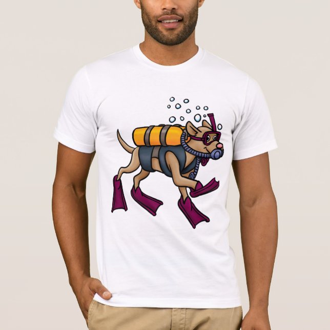 Scuba Diving Dog Mens T-Shirt (Front)