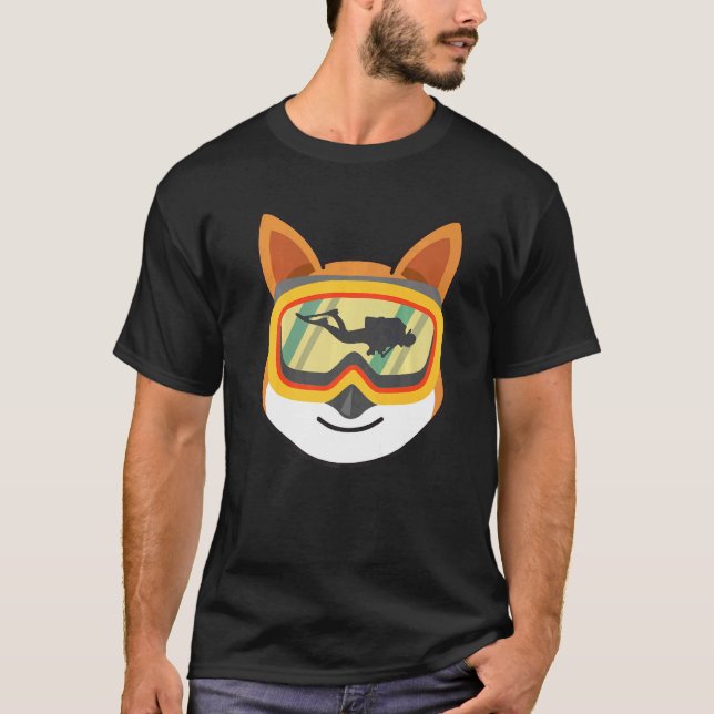 Scuba Diving Dog  Scuba Diver Dog With Goggles T-Shirt (Front)