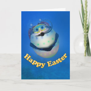 SCUBA Diving Easter Egg Down Under Holiday Card