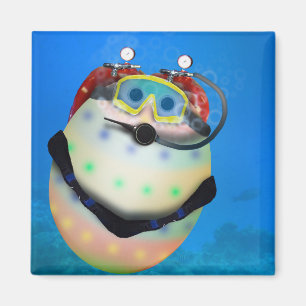 Scuba Diving Easter Egg Magnet
