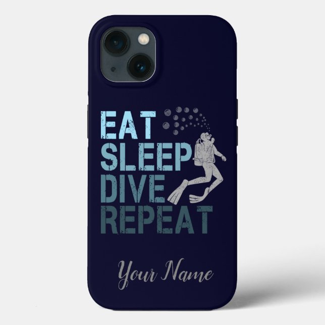 Scuba Diving Eat Sleep Dive Repeat saying Case-Mate iPhone Case (Back)