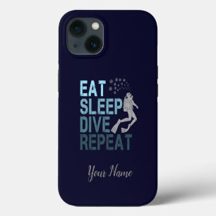 Scuba Diving Eat Sleep Dive Repeat saying iPhone 13 Case