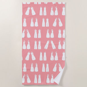 Scuba Diving Fins Fun Pink and White Flippers Beach Towel
