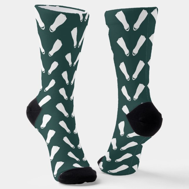 Scuba Diving Fins Teal White Pattern Socks (Angled)